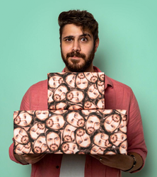 Geschenkspapier mit Gesicht