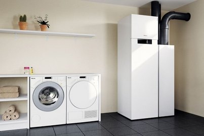 Wohnraumlüftung von eww Waschküche mit Waschmaschine