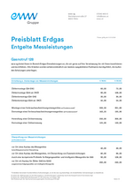 eww Gas Preisblatt - Entgelte Messleistungen 2023