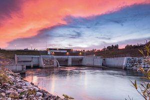 Kraftwerkt Traunleiten Abendstimmung